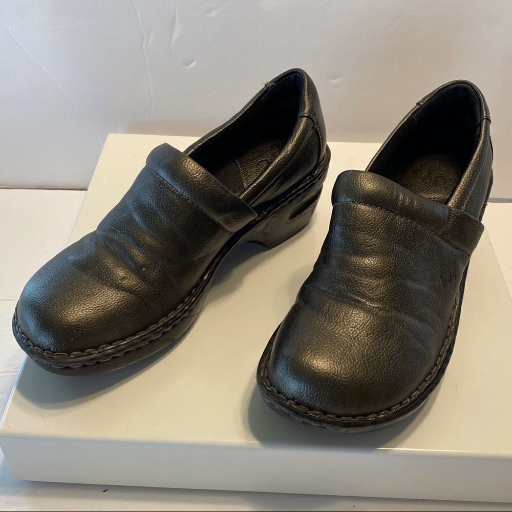 B.O.C. Pewter Wedge Slip On Shoes